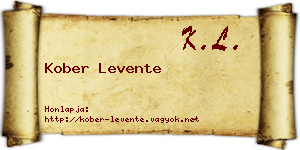 Kober Levente névjegykártya