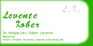 levente kober business card